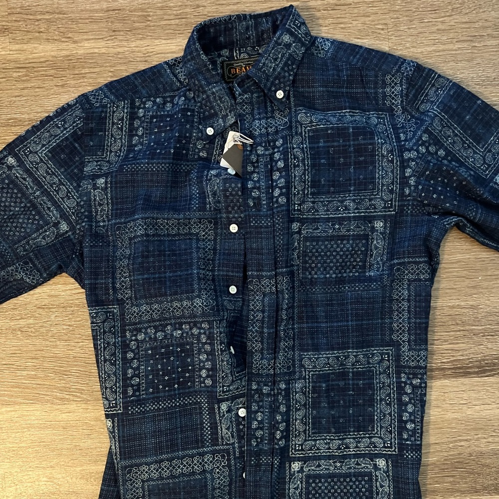 Beams+ Plus bandana shirt Sz S